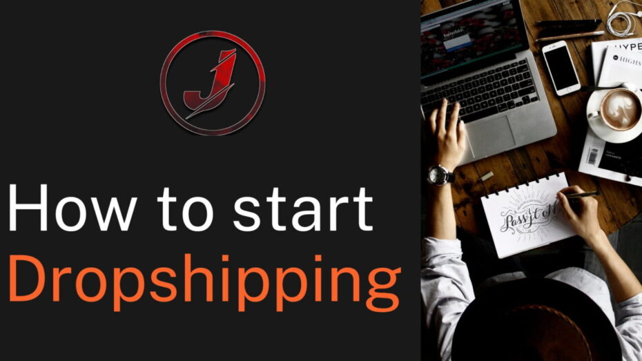 The image is a graphic related to start dropshipping.