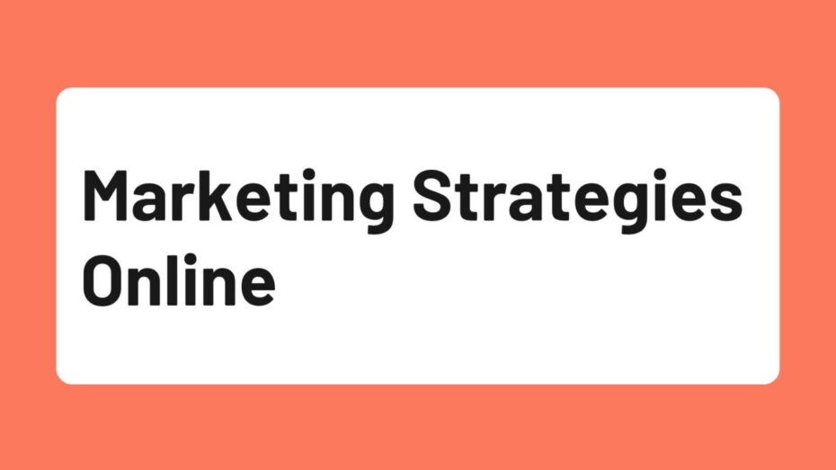 The image is a graphic related to Marketing Strategies Online.