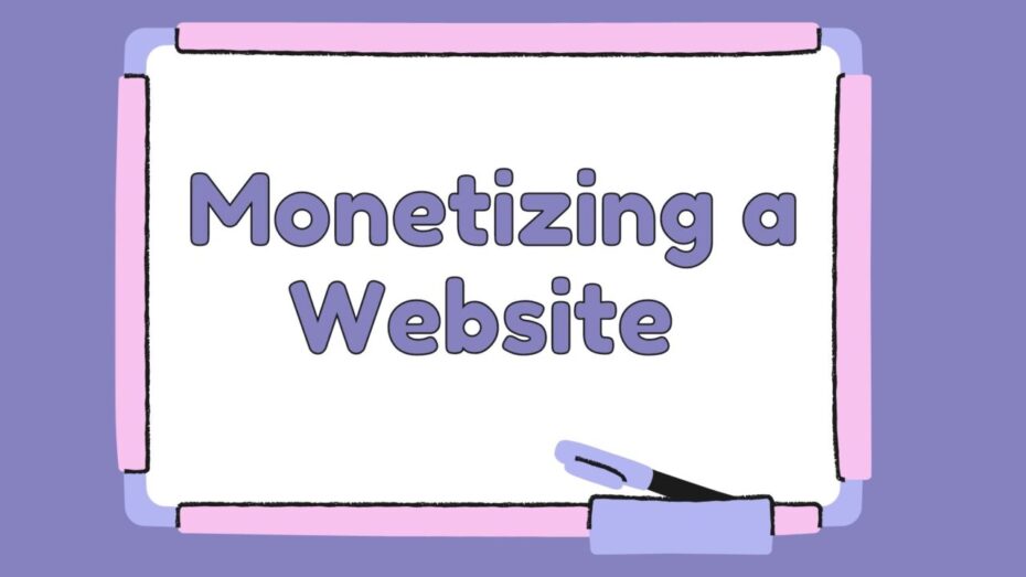 The image is a graphic related to Monetizing a Website.