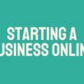 The image is a graphic related to starting a business online.