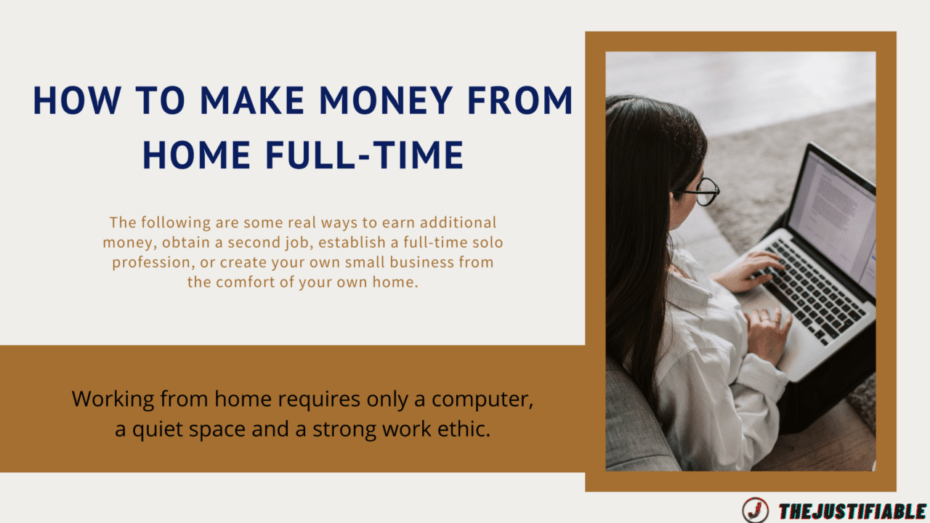 The image is a graphic related to make money from home.
