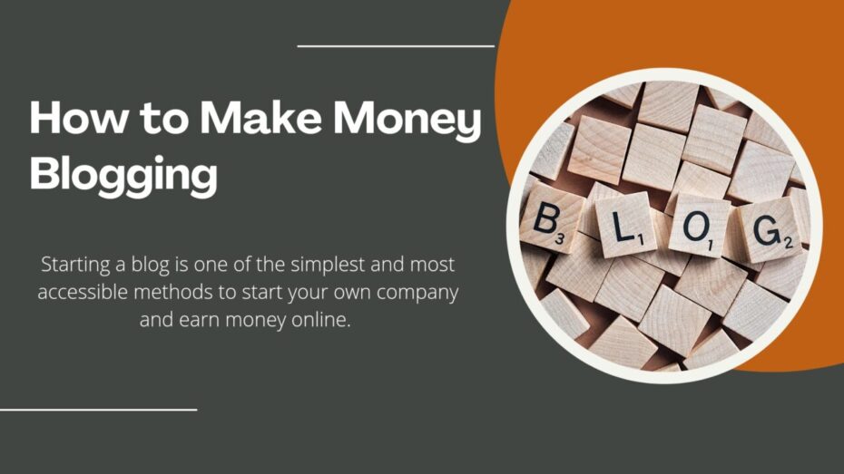 The image is a graphic related to how to make money blogging.