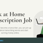 The image is a graphic related to Work at Home Transcription Job.