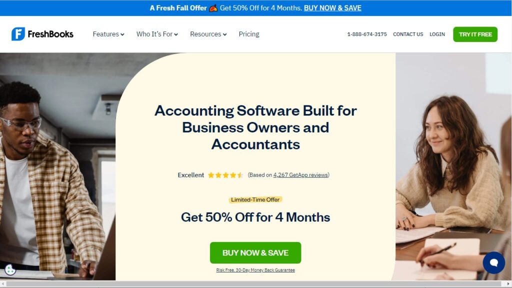 The image is a graphic related to FreshBooks screenshot