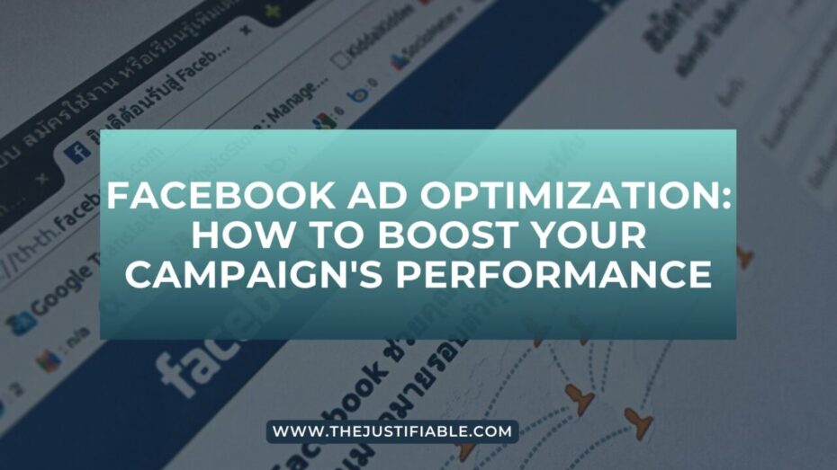 The image is a graphic related to Facebook Ad Optimization.