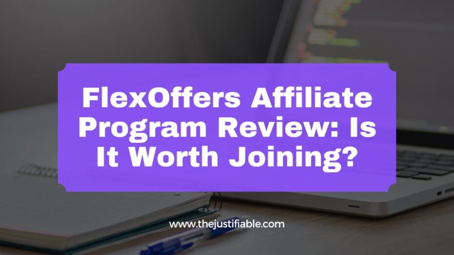 The image is a graphic related to FlexOffers Affiliate Program Review.