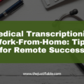 Medical Transcriptionist Work-From-Home: Tips for Remote Success The image is a graphic related to Medical Transcriptionist Work-From.