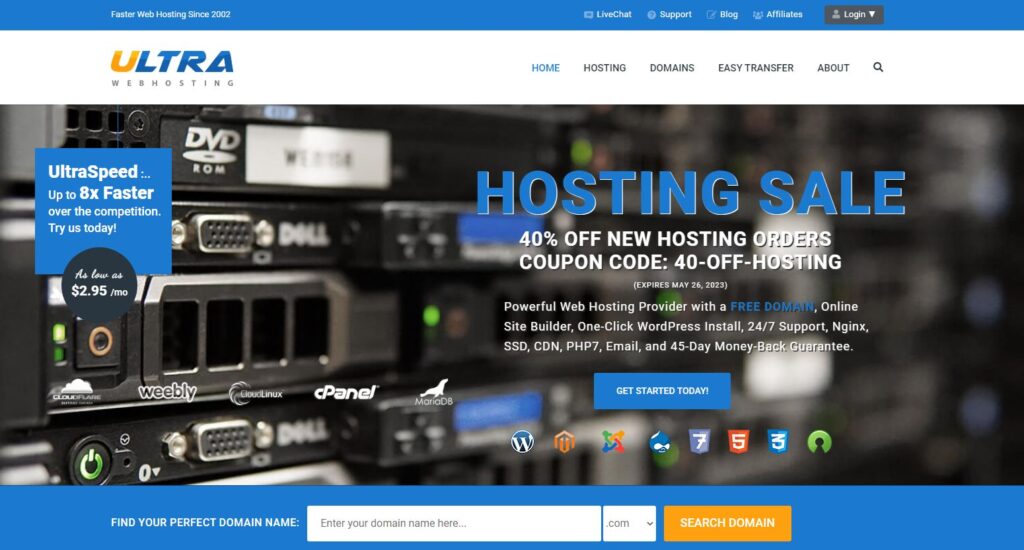 The image is a graphic related to UltraWebHosting.