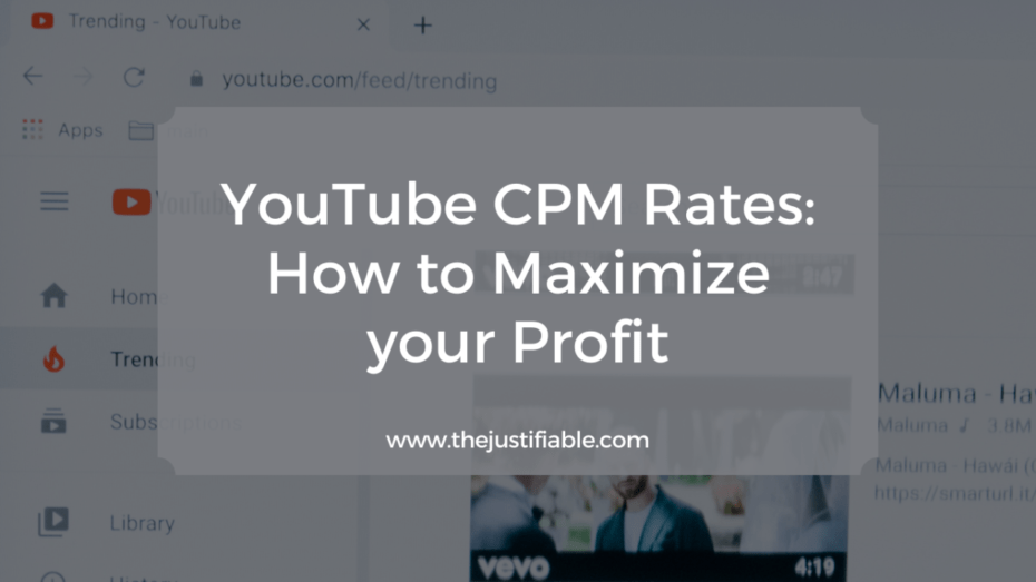 The image is a graphic related to YouTube CPM Rates.