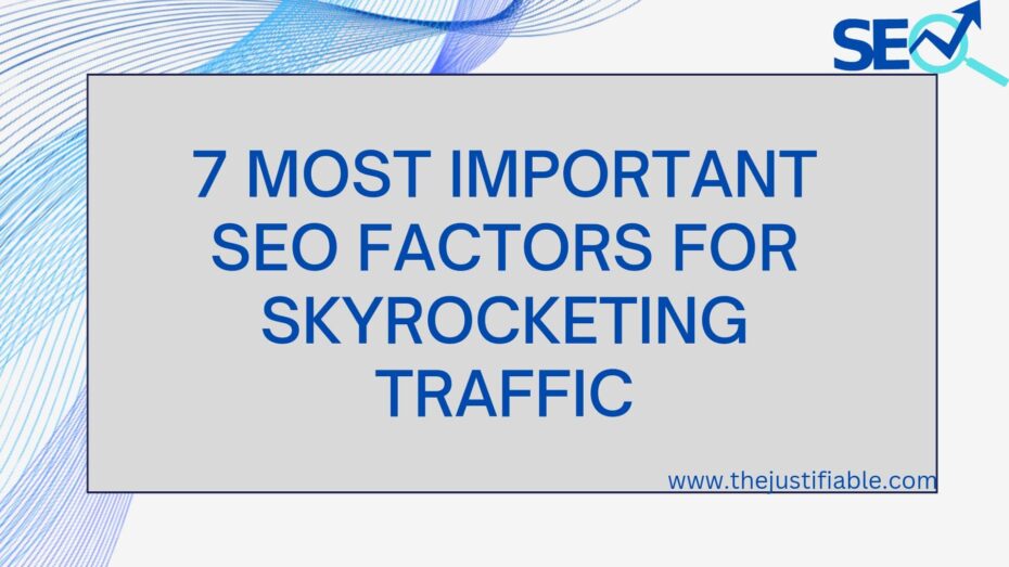 The image is a graphic related to most important seo factors.
