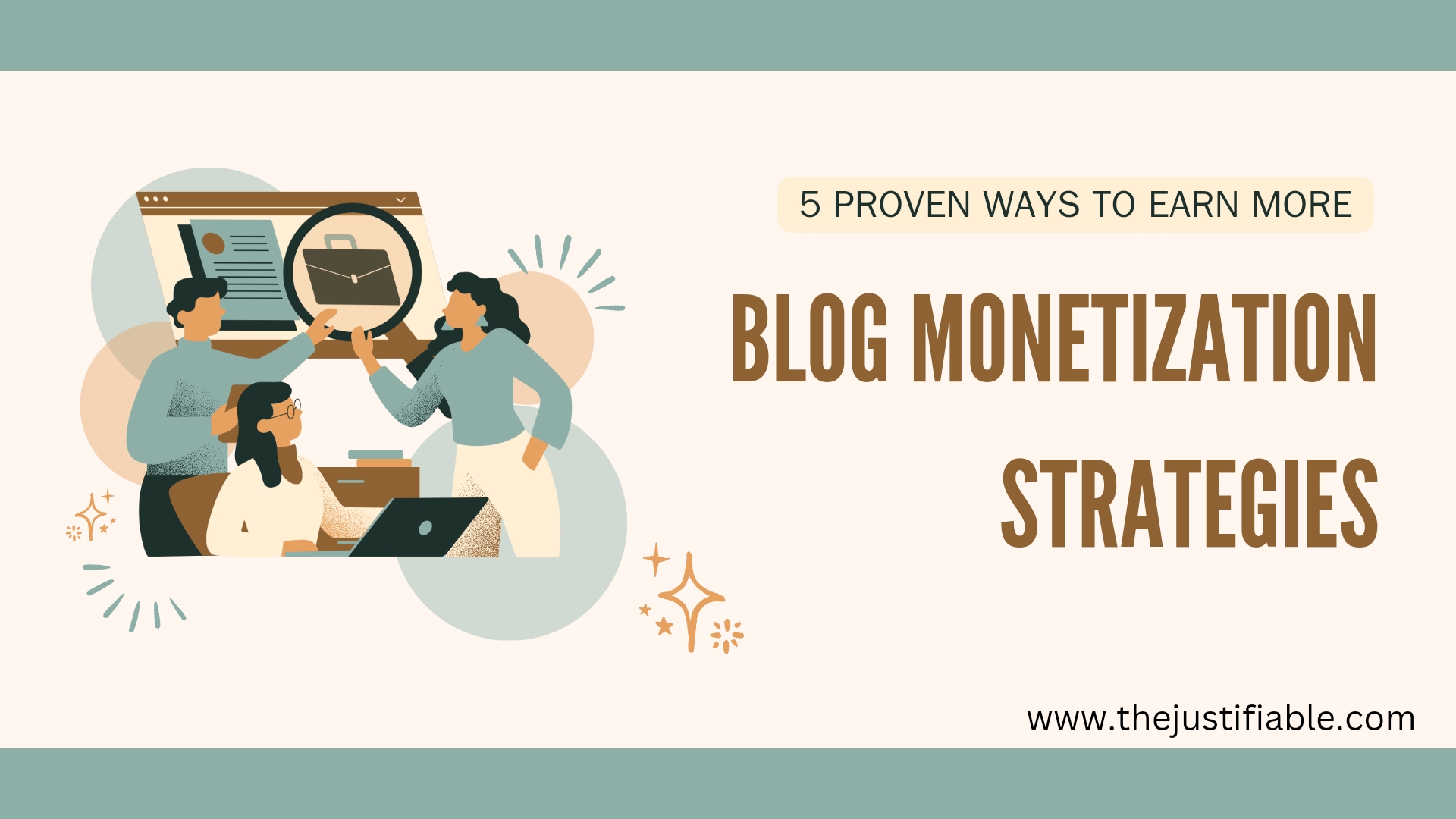 The image is a graphic related to blog monetization strategies.