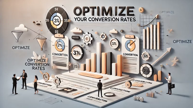 A modern, professional image with a clean design for the heading 'Optimize Your Conversion Rates.'