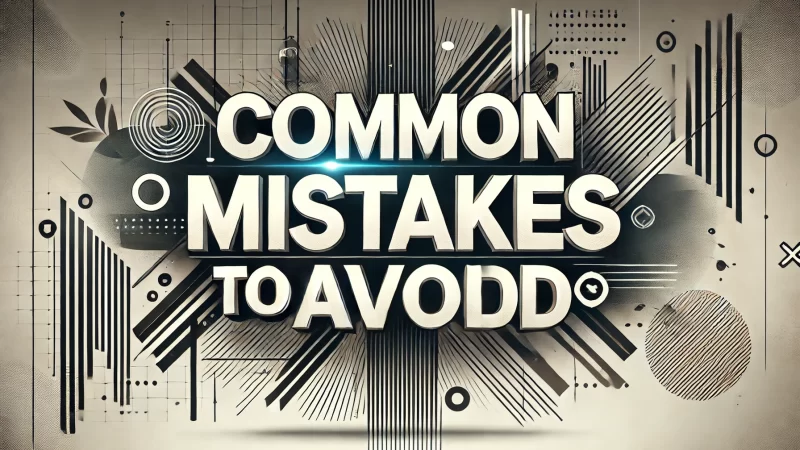 An image with the text 'Common Mistakes To Avoid' in bold and dynamic fonts. 