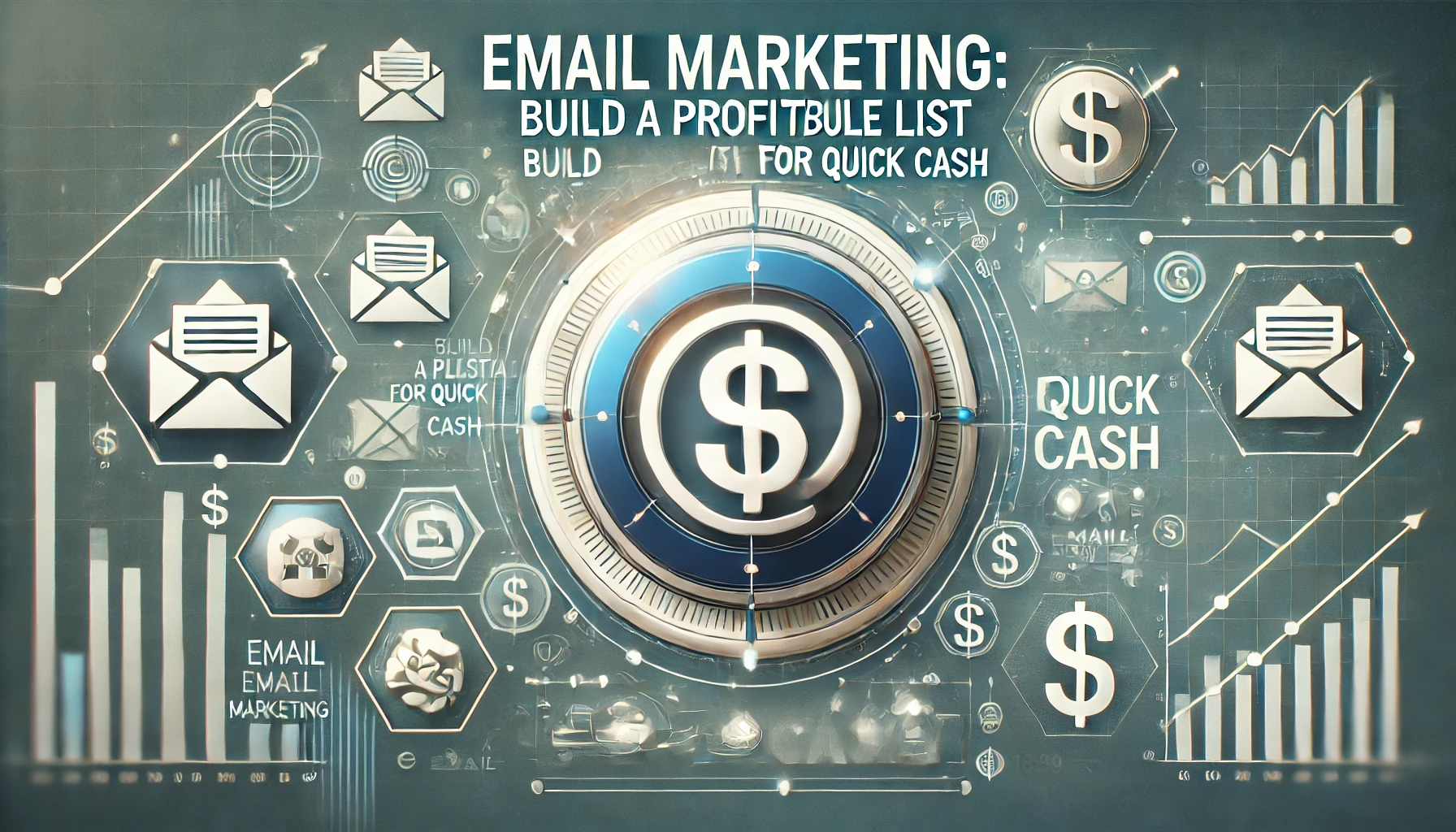 - A professional design showcasing the text 'Email Marketing_ Build A Profitable List For Quick Cash'. 