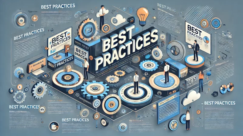 A professional and creative infographic image with the heading 'Best Practices' in a bold, readable font.