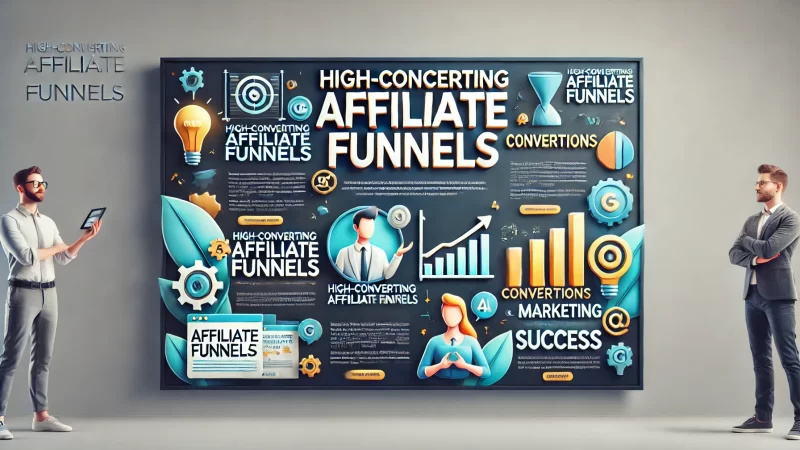 A modern and professional banner image with the text 'High-Converting Affiliate Funnels' in a bold, readable font that stands out.