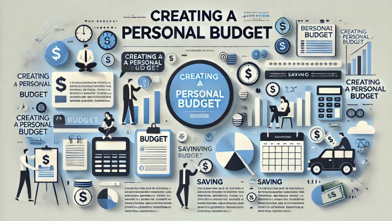 A professional yet creative layout for a 'Creating a Personal Budget' infographic. 