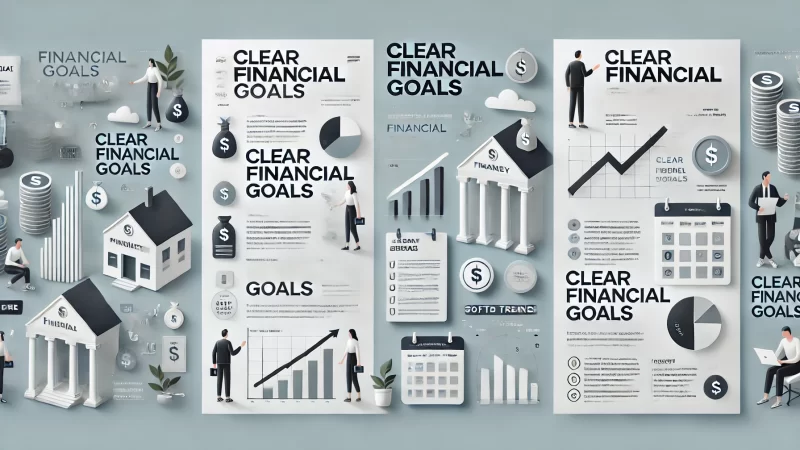 A modern, clean, and professional layout with the bold heading 'Clear Financial Goals' at the top.