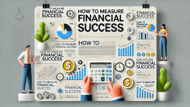 A modern, clean, and professional layout with a bold headline that says 'How To Measure Financial Success.' 