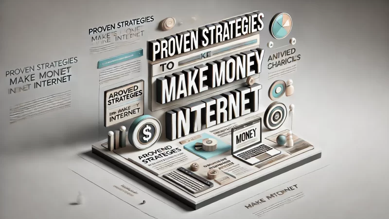 A modern, professional image layout titled 'Proven Strategies To Make Money From Internet.'