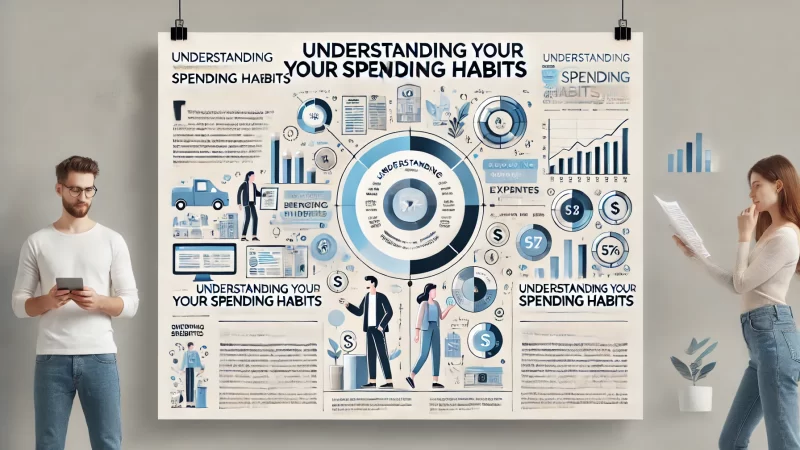 A modern and informative design with the heading 'Understanding Your Spending Habits' in bold and readable text. 