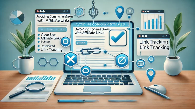 A clean, modern image illustrating 'Avoiding Common Mistakes With Affiliate Links.' 