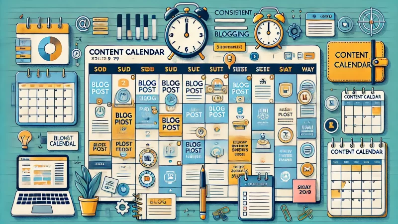 A visually appealing illustration of a content calendar setup for consistent blogging.