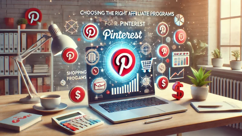 A visually appealing image depicting the theme 'Choosing The Right Affiliate Programs For Pinterest.' 