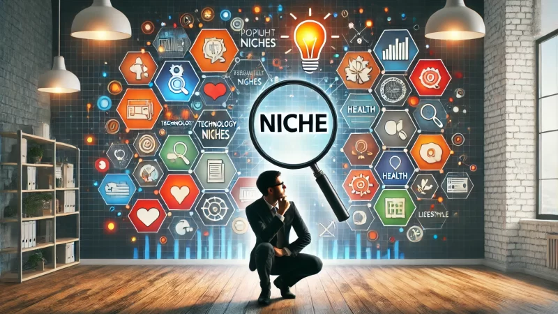 A visually engaging image illustrating the concept of choosing the right niche for a blog.