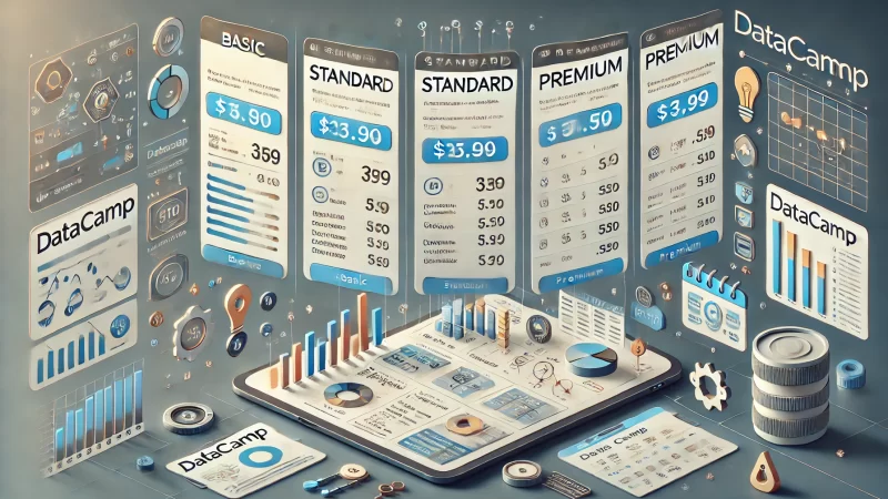 A clear and engaging image showcasing DataCamp’s subscription plans and pricing. 