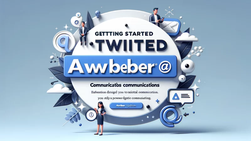 A professional, modern 16:9 layout image with the bold headline 'Getting Started With Aweber Communications'. 