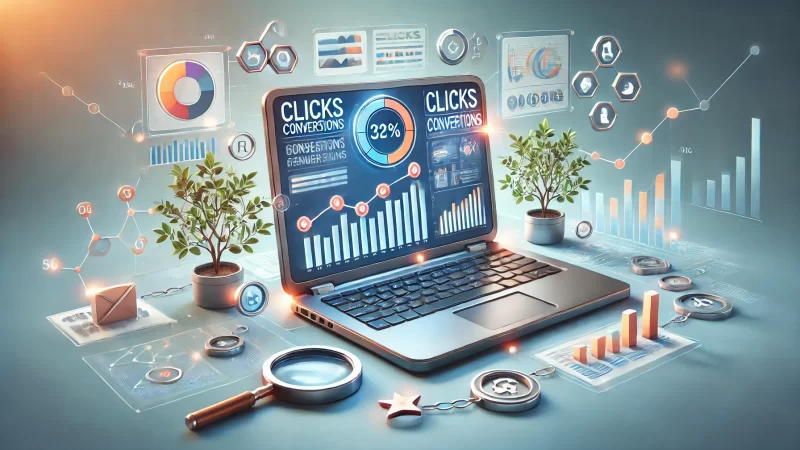 A visually engaging image depicting the concept of tracking and analyzing affiliate link performance.