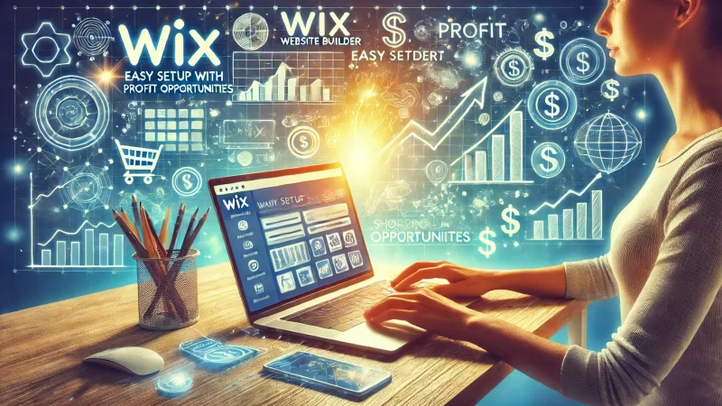 An engaging and vibrant image showcasing the concept of 'Wix: Easy Setup With Promising Profit Opportunities'.