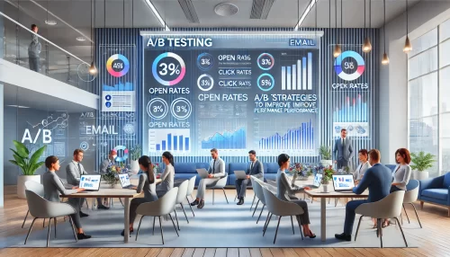 Effective Email Marketing Strategies to Boost Your Sales A modern and professional illustration of an email marketing workspace.