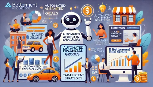 How Betterment Robo Advisor Can Maximize Your Investments A modern and informative illustration featuring animated characters and scenes representing the benefits of using Betterment Robo Advisor.