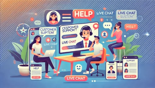 AppScenic Review: Why Ecommerce Owners Love This Platform An informative scene featuring animated characters interacting with a responsive customer support system and enjoying a seamless user experience.
