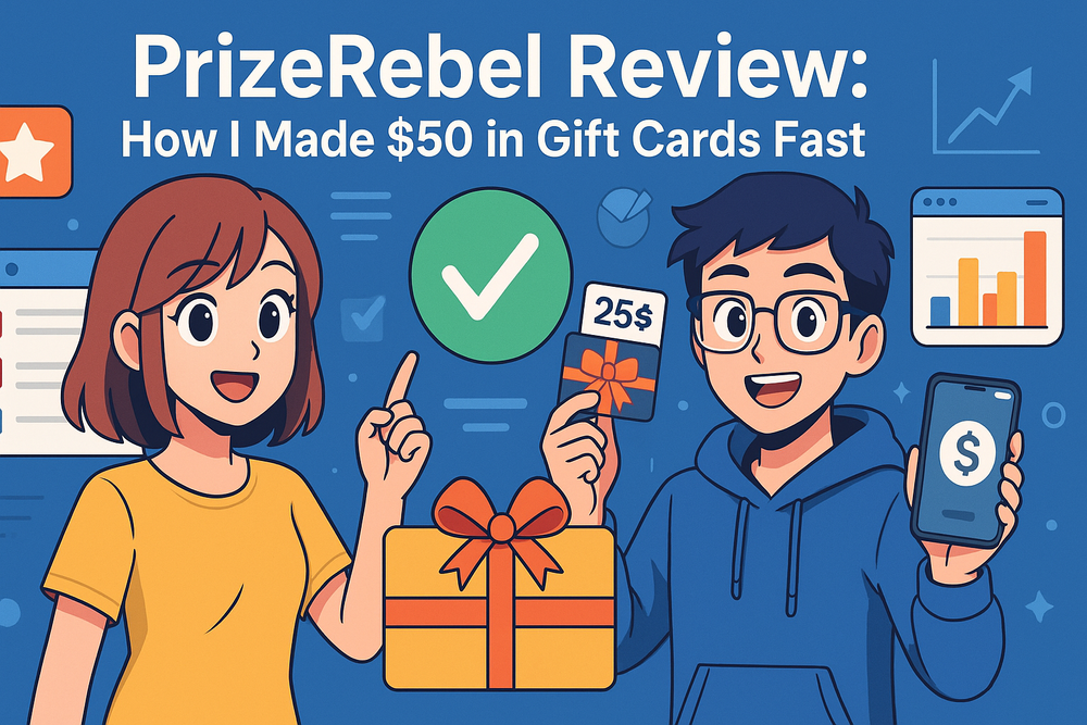 You are currently viewing PrizeRebel Review: How I Made $50 in Gift Cards Fast!