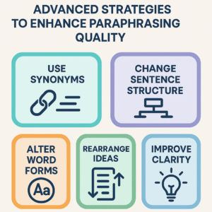 How to Paraphrase in QuillBot: Step-by-Step SEO Guide An informative illustration about
Advanced Strategies to Enhance Paraphrasing Quality