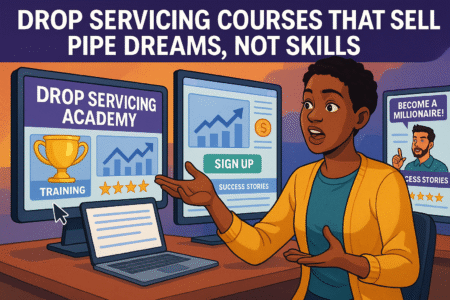 Warning: 5 Online Income Money Scams You Must Avoid Drop Servicing Courses That Sell Pipe Dreams, Not Skills