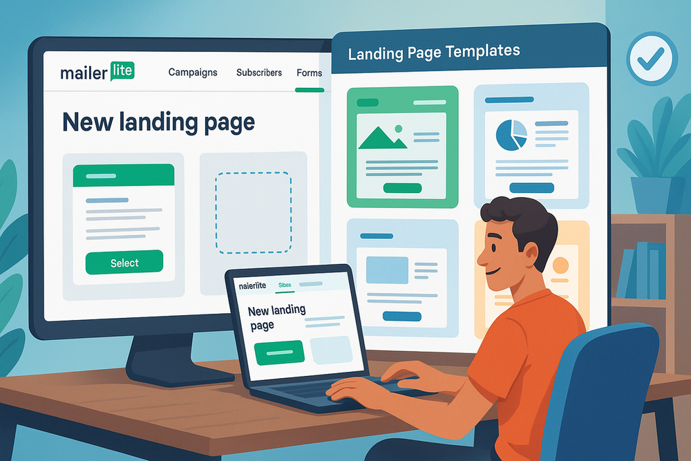 MailerLite Landing Page: Step-By-Step Setup for Beginners An informative illustration about
Starting a New Landing Page in MailerLite