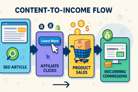 5 Ways to Make Money That Will Change Your Life Forever An informative illustration about
content-to-income flowchart