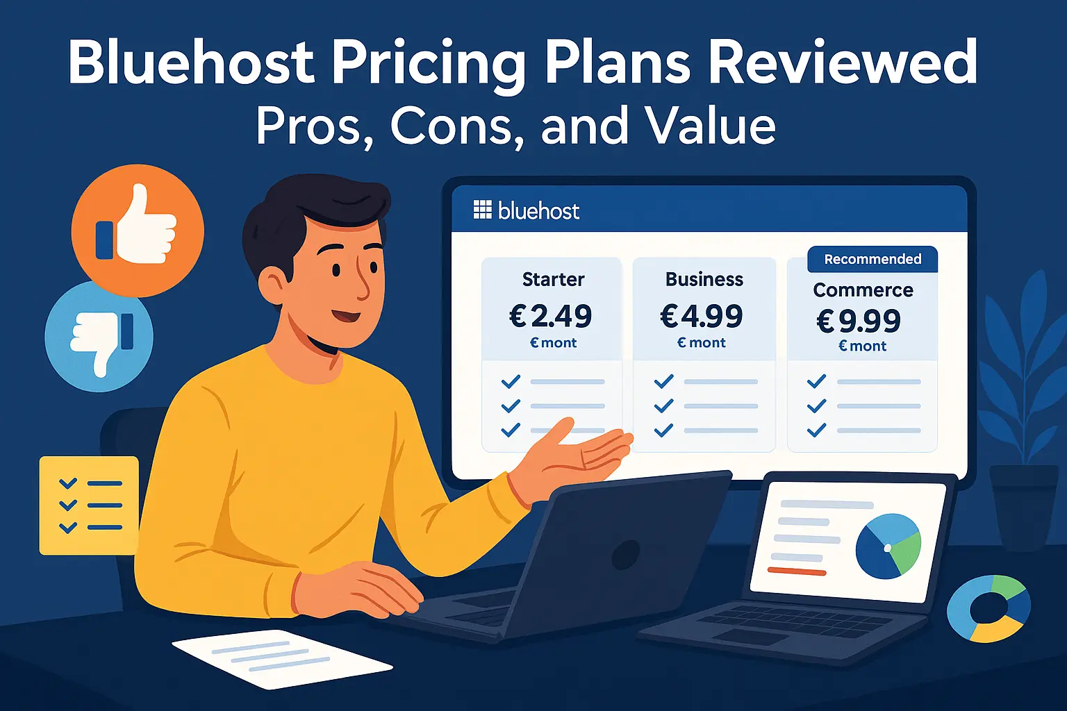 Bluehost Pricing Plans Reviewed: Pros, Cons, and Value You are currently viewing Bluehost Pricing Plans Reviewed: Pros, Cons, and Value
