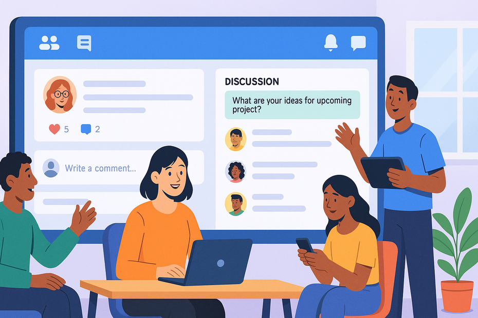Top 10 LearnWorlds Features That Make It Stand Out An informative illustration about
Built-In Community Spaces For Learners