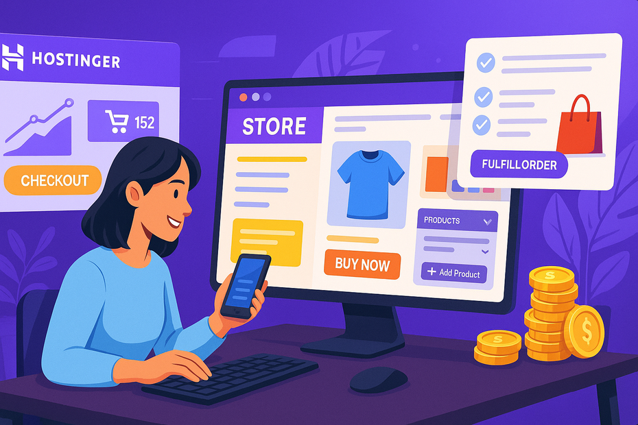 Hostinger Website Builder: Create a Site in Under 1 Hour An informative illustration about
How Hostinger Website Builder Helps With E-Commerce