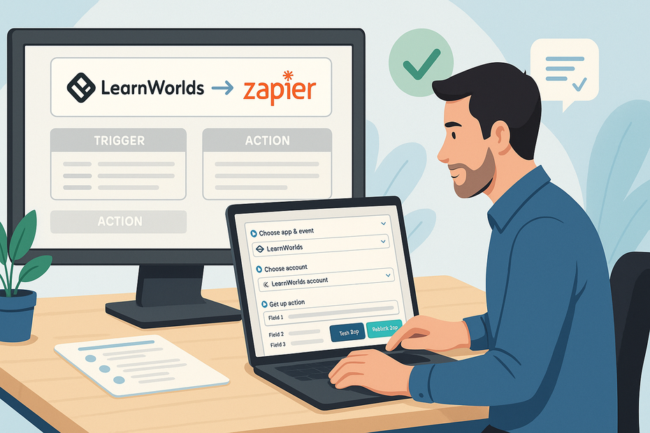 An informative illustration about
How To Set Up Zapier LearnWorlds Integration Step-By-Step