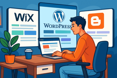 An informative illustration about
Pick the Right Blogging Platform for Beginners