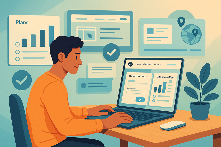 LearnWorlds Platform Guide: Build Your Online School An informative illustration about
Setting Up Your LearnWorlds Account the Right Way