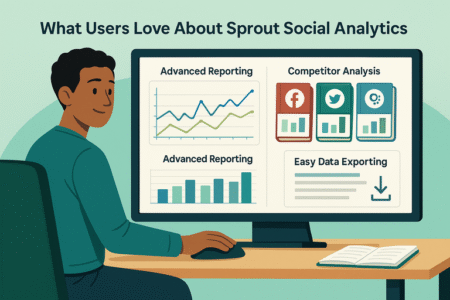 An informative illustration about
What Users Love About Sprout Social Analytics