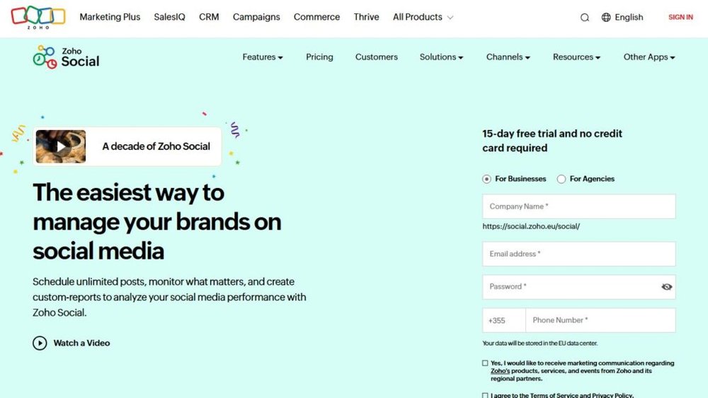 An informative illustration about
Zoho Social