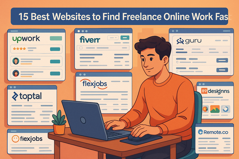 15 Best Websites to Find Freelance Online Work Fast You are currently viewing 15 Best Websites to Find Freelance Online Work Fast